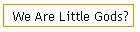 We Are Little Gods?